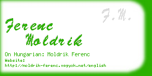 ferenc moldrik business card